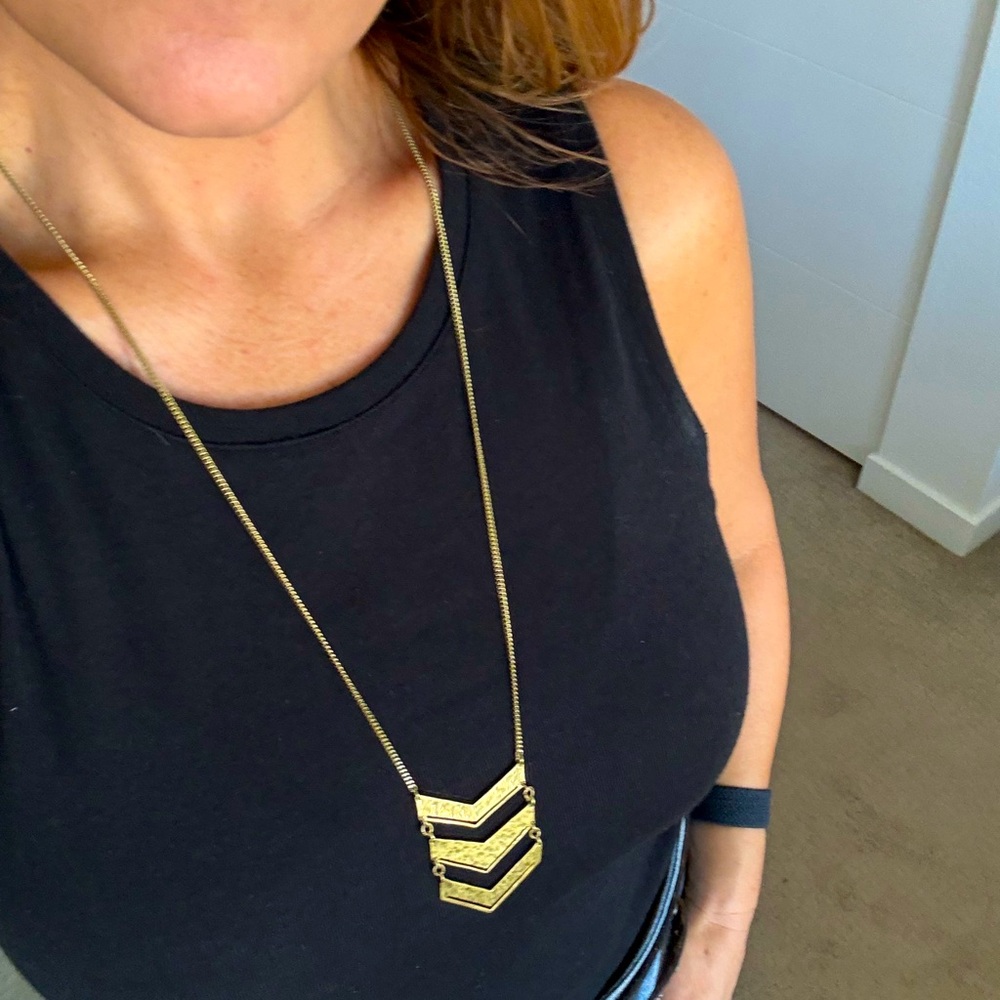 Silpada KR Brass Chevron Pendant Necklace